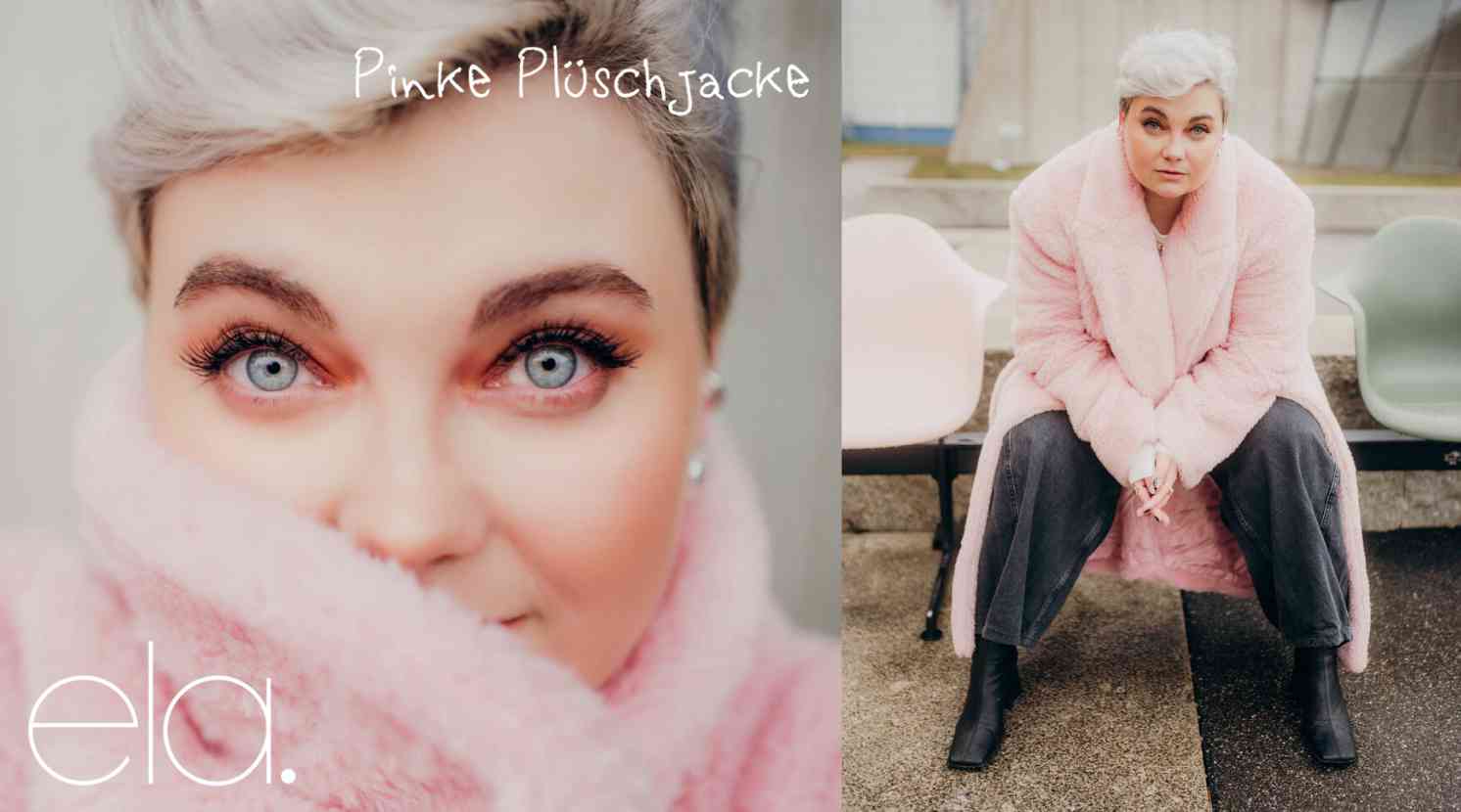 ela. Pinke Plüschjacke