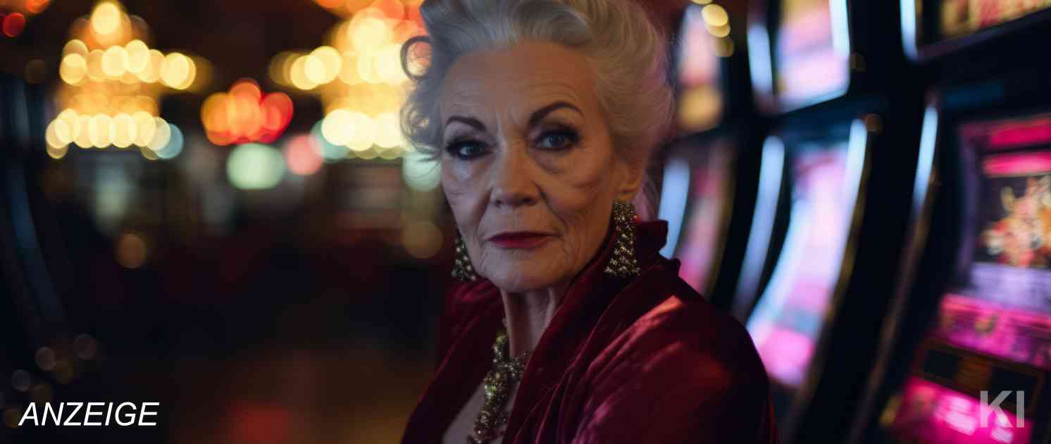 Alte Frau im Casino
